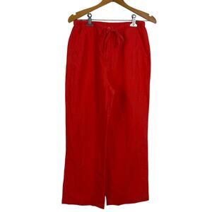 Liz Claiborne Sport Womens 100% Linen Pants Size 4 Wide Leg Beachy Boho Vacation